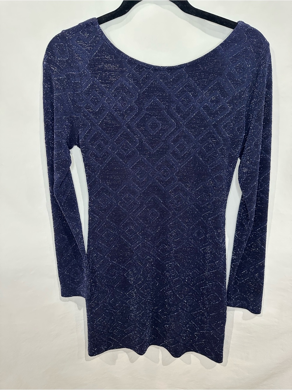 Honey and Rosie Navy Sparkle Long Sleeve Dress